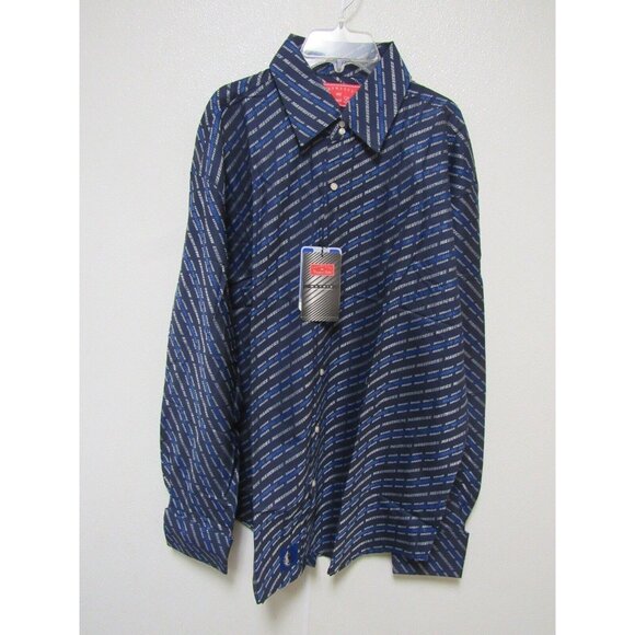 NBA Dallas Mavericks Blue Button Up Dress Shirt Long Sleeve Sizeby Headmaster - Picture 1 of 2